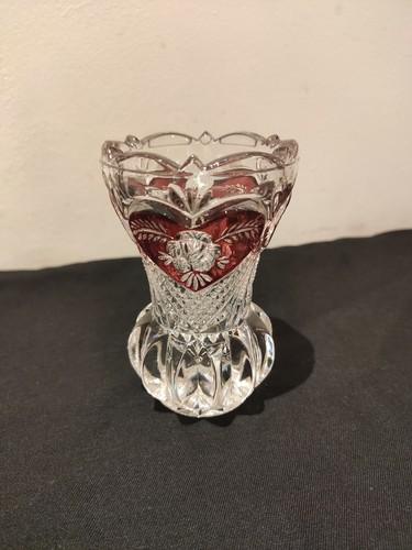 Vintage bohemian crystal vase - crystal,