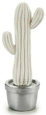 41cm White Resin Cactus