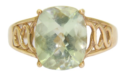 Striking prasiolite 9ct yellow - prasiolite,