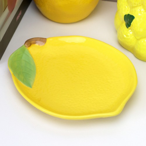 Lemon trinket dish ceramic - trinket,