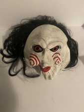 Costume Scary Billy Jigsaw Saw Movie Latex Mask Halloween Puppet Cosplay