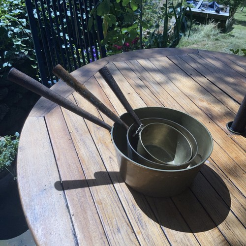 Antique brass pans 3 - x,