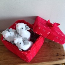 Folkmanis Mice in Red Gift Box