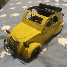 Vintage Metal / Tin Citroen 2CV Soft Top Car Ornament. 26cm Long. 12cm Tall