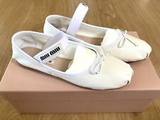 Miu Miu Ballerina Flats In White Leather (New Condition) Size 2.5UK/35.5EU