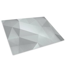 White Grey Geometric Glass Chopping Board Kitchen Worktop Saver Protector