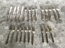 Vintage assortment of electroplated British Cutlery, Butter Knives, Cake Forks..