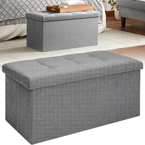 Folding ottoman storage box - folding,
