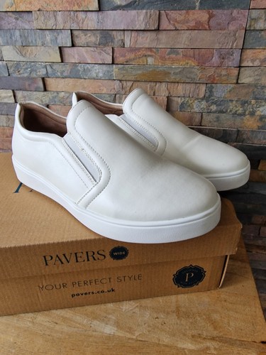 Pavers white leather slip on - -,