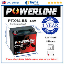PTX14-BS Powerline AGM