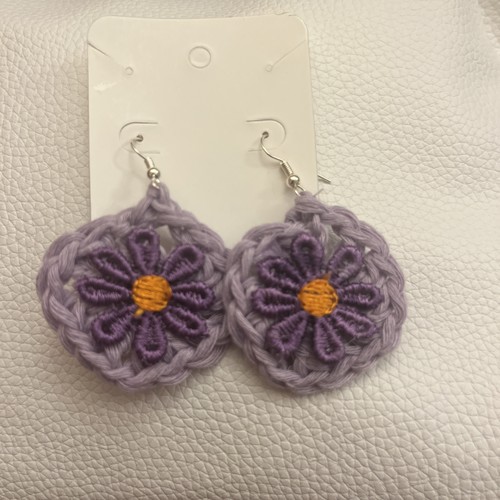 Crochet earrings hand made - earrings,