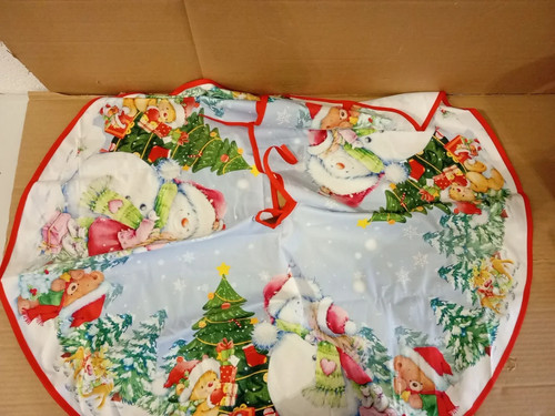 Red christmas tree skirt - christmas,