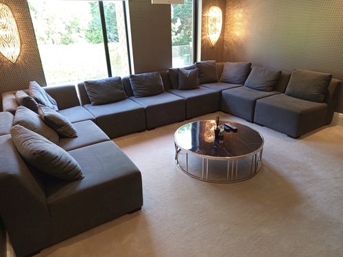 Grey fabric modular corner - modular,