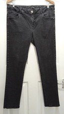 Gok For TU Jeans Women UK 18 S W34 L28.5 Dark Grey Stretch Slim Straight Zip Fly