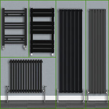 Black Straight Curved Flat Panel Heated Towel Rail Oval Traditional Radiator Rad