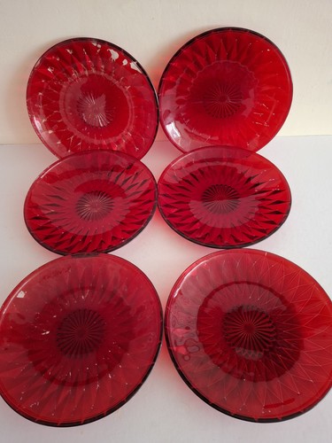 Red coated glass sunburst - red,