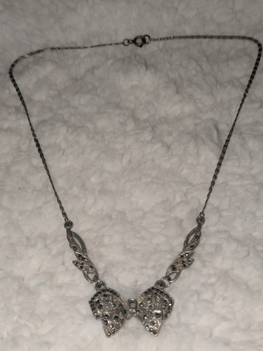 Vintage silver tone marcasite - silver,