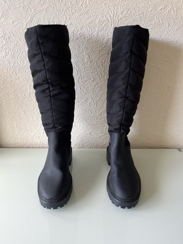 Zara black leather knee - black, knee-high