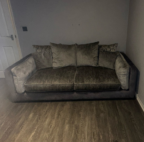 Dfs grey velvet seater sofa - dfs,