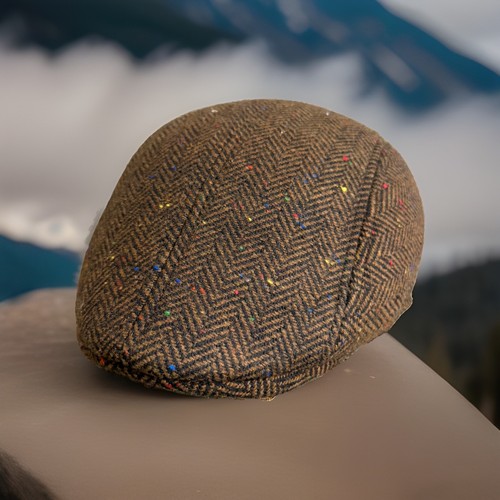 Tweed hat flat cap unisex - tweed, ~