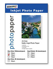 100 SHEETS MATT A4 PHOTO PRINTING PAPER 128gsm COLOUR INKJET MATTE HIGH QUALITY