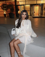 Ruffle Designer Style Mini Dress as seen on influencers viral summer  holiday dr