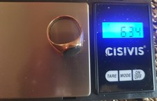 9ct Gold Heavy Men's Onyx Ring Size W. 6.34g