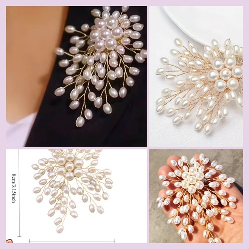Elegant pearl brooch gold tone - elegant,