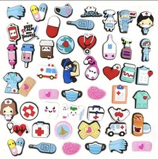 2x Nurse Doctor Croc Charms Medical Jibbitz for Shoes Cute Hospital Gift, Women