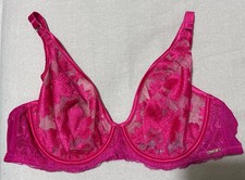 M&S ROSIE AUTOGRAPH CONTEMPORARY SWISS EMBROIDERY UNDERWIRED PLUNGE Bra PINK 40B