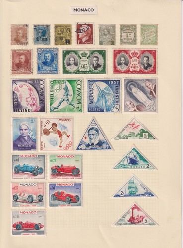 Monaco stamps page - monaco, on