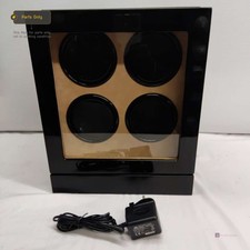 HILLWOOD LONDON WATCH DISPLAY 4 WAY WATCH WINDER WOODEN BOX