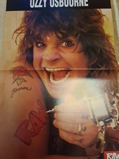Vintage A3 Large OZZY OSBOURNE / RACHEL BOLAN SKID ROW POSTER RAW MAGAZINE 