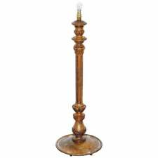 VICTORIAN WALNUT EMPIRE PILLAR LARGE TABLE TOP SMALL FLOOR STANDING LAMP CONVERT