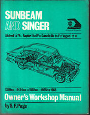 Sunbeam Alpine I-IV Rapier I-IV Singer Gazelle IIa-V Vogue I-III Workshop Manual