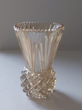 1930s Carnival Glass Vase Iridescent Marigold Thistle  6” Pineapple *READ