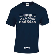 Caravan t shirt Never Underestimate An Old Man With Silver text sizes to 3XL CC