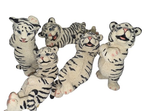 White tiger cub figurines - tiger,