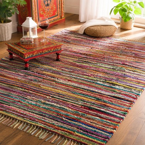 Handmade chindi rag rug 100 - rag, 100%