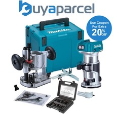 Makita DRT50Z 18v XR Brushless Cordless 1/4" Router + Plunge Base +12P Trend Set