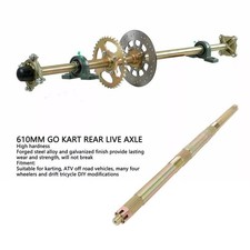 610mm / 24in Go Kart Rear Live Axle Steel Alloy 23T 28T Rear Axle For Go Kar NEW