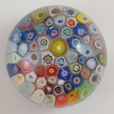Strathearn #P16 Multicoloured Carpet Millefiori Closepack Glass Paperweight