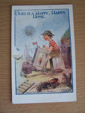 Military Vintage Comedy Postcard Designed in a Dug Out in Flanders Signed VWS