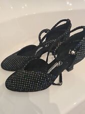 DIAMANT LADIES DANCE SHOES UK SIZE 3 COLOUR BLACK WITH MULTI COLOURED DIAMANTE