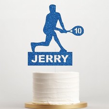 Personalised Tennis Boy Cake Topper Mens Birthday Cake Sports Lover Decor
