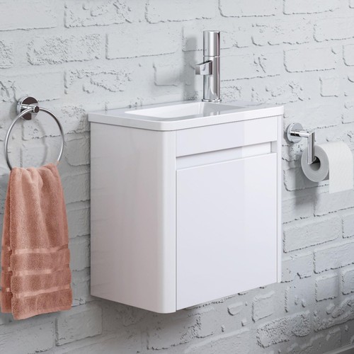 Space saving gloss white wall - saving,