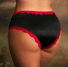 Sexy Pin-up Glam Vintage Romantic Lace Trim Satin Panties TV CD Briefs 4XL UK 24