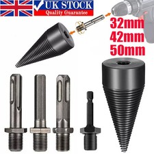 50mm Firewood Drill Bit Wood Cone Hex Shank Wood Log Splitter Screw Splitting UK