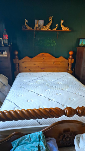 Solid light oak - double, bed