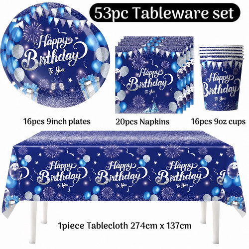 53pc happy birthday party - happy,
